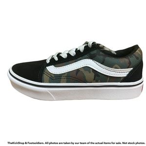 VN0A4U1Q0JR1 VANS Comfycush Old Skool (Camouflage) Preschool Kid's Low Top Shoes